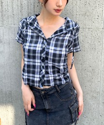 3.3 Field Trip／チェックフード半袖シャツ