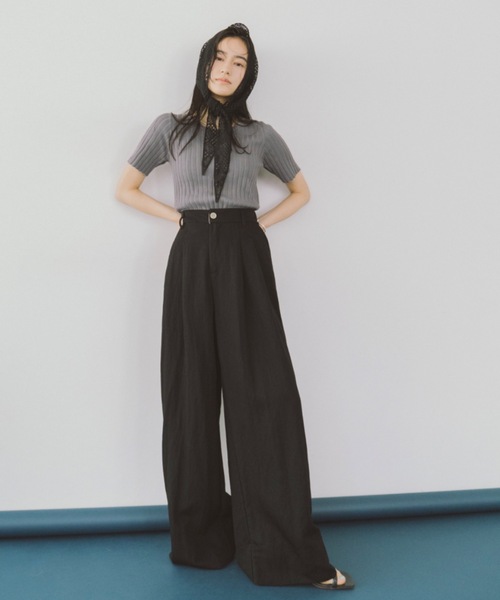 DRWCYS(ドロシーズ)の「2タックワイドパンツ(チノパンツ・レディース・ブラック/ブルー・FREE)」の20枚目の写真