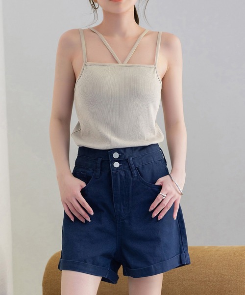 DAY CLOSET(デイ クローゼット)の「レディース 主役も脇役もこなす。パッド付きダブルストラップリブタンクトップ(キャミソール・レディース・チャコールグレー/ブラック/グレイッシュベージュ/ライトベージュ/アイボリー・FREE)」の21枚目の写真