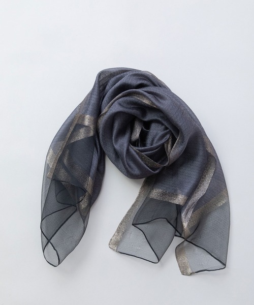 Munich（ミューニック）の「オーガンジーヘムストール（ストール/ショール・レディース・グレー/ピンク/ベージュ/ブラック・FREE）」の3枚目の写真