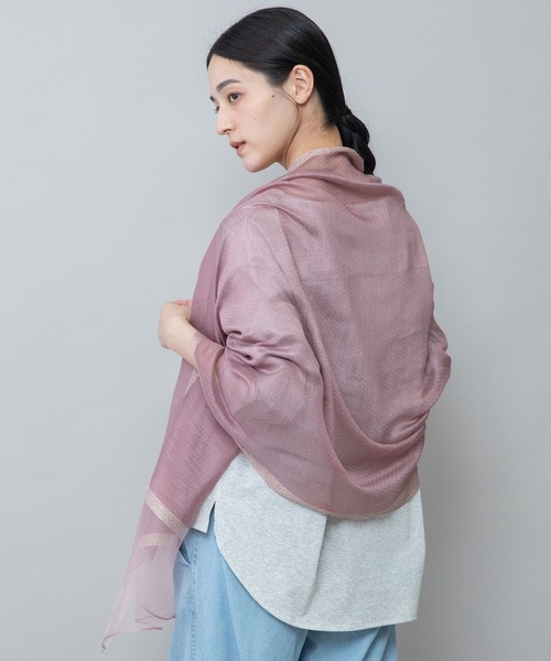 Munich（ミューニック）の「オーガンジーヘムストール（ストール/ショール・レディース・グレー/ピンク/ベージュ/ブラック・FREE）」の8枚目の写真