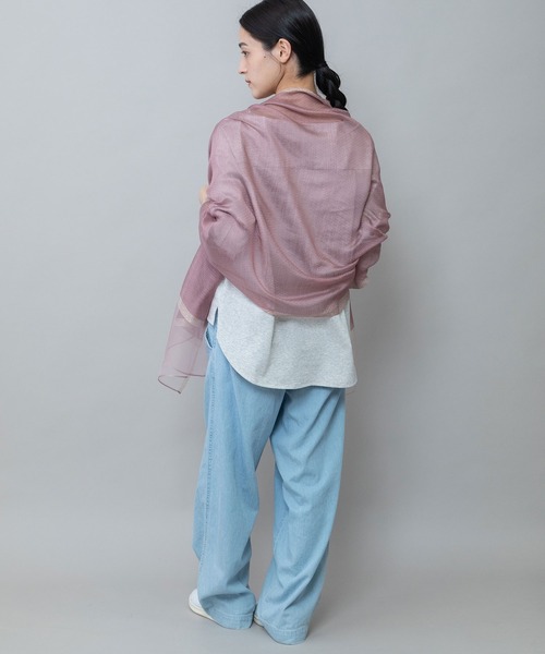 Munich（ミューニック）の「オーガンジーヘムストール（ストール/ショール・レディース・グレー/ピンク/ベージュ/ブラック・FREE）」の9枚目の写真