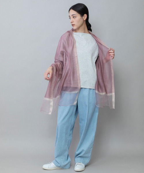 Munich（ミューニック）の「オーガンジーヘムストール（ストール/ショール・レディース・グレー/ピンク/ベージュ/ブラック・FREE）」の11枚目の写真