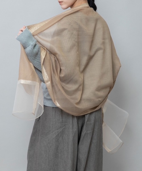 Munich（ミューニック）の「オーガンジーヘムストール（ストール/ショール・レディース・グレー/ピンク/ベージュ/ブラック・FREE）」の14枚目の写真