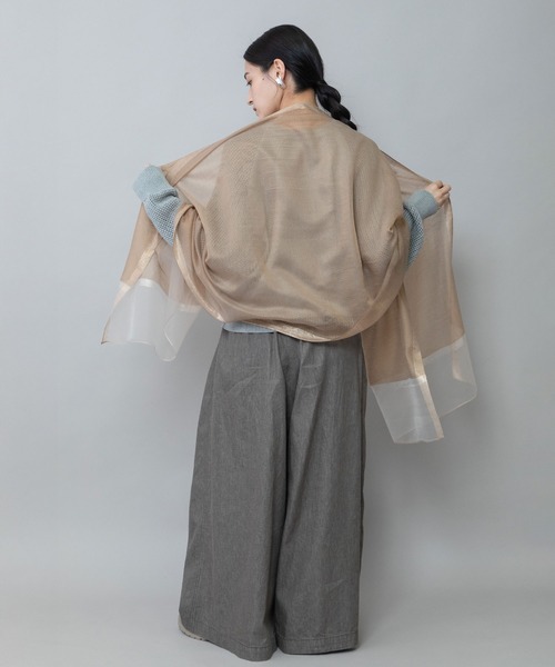 Munich（ミューニック）の「オーガンジーヘムストール（ストール/ショール・レディース・グレー/ピンク/ベージュ/ブラック・FREE）」の15枚目の写真