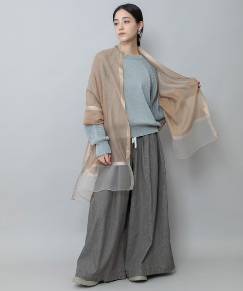 Munich（ミューニック）の「オーガンジーヘムストール（ストール/ショール・レディース・グレー/ピンク/ベージュ/ブラック・FREE）」の17枚目の写真