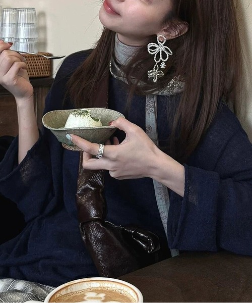 LA VORAGINE(ラ ヴォラジネ)の「ピアス(ピアス(両耳用)・レディース・ホワイト/ピンク/ブラウン・FREE)」の6枚目の写真