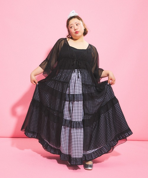 PUNYUS(プニュズ)の「2WAYシアーワンピース(ワンピース・レディース・ホワイト/ブラック・1/2/3/4)」の8枚目の写真