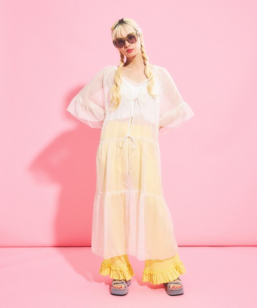 PUNYUS(プニュズ)の「2WAYシアーワンピース(ワンピース・レディース・ホワイト/ブラック・1/2/3/4)」の3枚目の写真