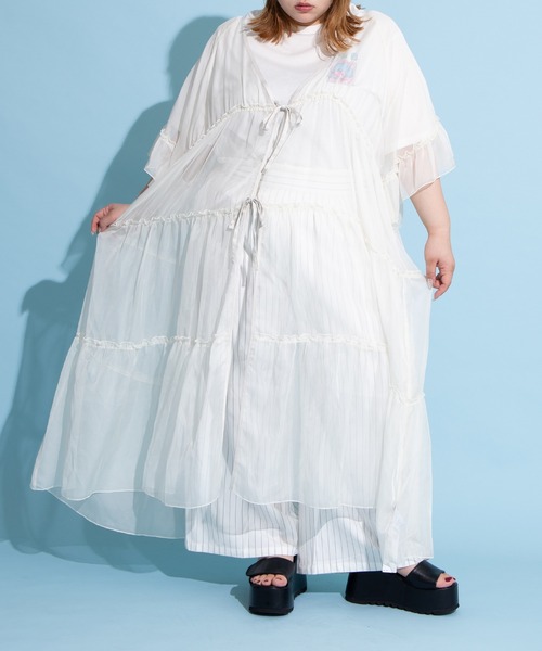 PUNYUS(プニュズ)の「2WAYシアーワンピース(ワンピース・レディース・ホワイト/ブラック・1/2/3/4)」の21枚目の写真