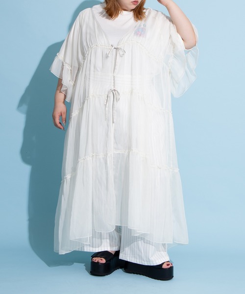 PUNYUS(プニュズ)の「2WAYシアーワンピース(ワンピース・レディース・ホワイト/ブラック・1/2/3/4)」の19枚目の写真