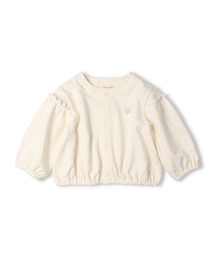 kids zoo（キッズズー）の「うさぎ刺繍りぼん付き裏毛カーディガン（カーディガン/ボレロ）」