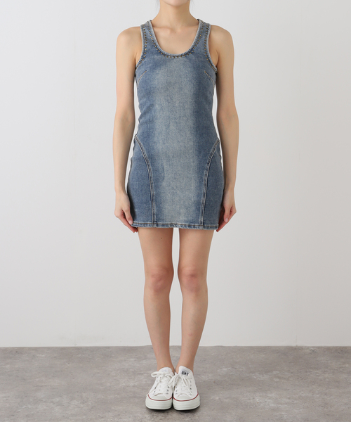 JOINT WORKS（ジョイントワークス）の「ONE TEASPOON/ WORN BLUE DENIM MINI DRESS（ワンピース・レディース・サックスブルー・X-SMALL）」の10枚目の写真