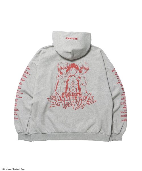 SEQUENZ（シークエンズ）の「【新世紀エヴァンゲリオン×SEQUENZ】EVA CHARCTER ZIP PK / オーバーサイズ ビッグシルエット ジップパーカー 刺繍 プリント フーディ 裏起毛 ユニセックス（パーカー・メンズ・ブラック/グリーン系その他5/グレー・LARGE/MEDIUM）」の5枚目の写真