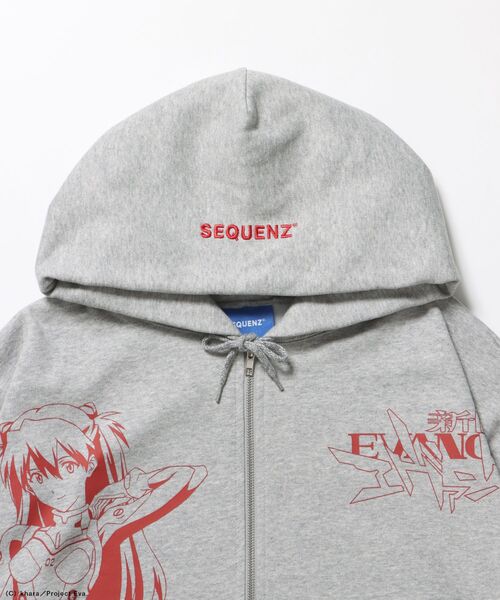 SEQUENZ（シークエンズ）の「【新世紀エヴァンゲリオン×SEQUENZ】EVA CHARCTER ZIP PK / オーバーサイズ ビッグシルエット ジップパーカー 刺繍 プリント フーディ 裏起毛 ユニセックス（パーカー・メンズ・ブラック/グリーン系その他5/グレー・LARGE/MEDIUM）」の8枚目の写真