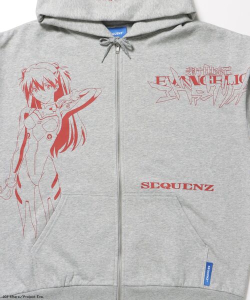 SEQUENZ（シークエンズ）の「【新世紀エヴァンゲリオン×SEQUENZ】EVA CHARCTER ZIP PK / オーバーサイズ ビッグシルエット ジップパーカー 刺繍 プリント フーディ 裏起毛 ユニセックス（パーカー・メンズ・ブラック/グリーン系その他5/グレー・LARGE/MEDIUM）」の15枚目の写真