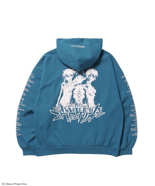 SEQUENZ（シークエンズ）の「【新世紀エヴァンゲリオン×SEQUENZ】EVA CHARCTER ZIP PK / オーバーサイズ ビッグシルエット ジップパーカー 刺繍 プリント フーディ 裏起毛 ユニセックス（パーカー・メンズ・ブラック/グリーン系その他5/グレー・LARGE/MEDIUM）」の6枚目の写真