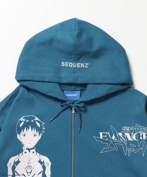 SEQUENZ（シークエンズ）の「【新世紀エヴァンゲリオン×SEQUENZ】EVA CHARCTER ZIP PK / オーバーサイズ ビッグシルエット ジップパーカー 刺繍 プリント フーディ 裏起毛 ユニセックス（パーカー・メンズ・ブラック/グリーン系その他5/グレー・LARGE/MEDIUM）」の10枚目の写真