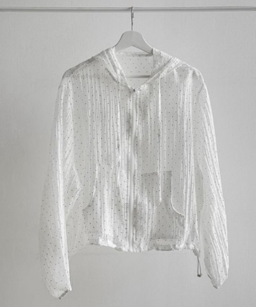 OHESHIO ドット フリル フード ウィンドブレーカー ジャンパー oheshio