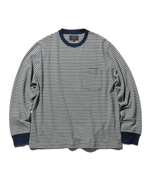 BEAMS PLUS | インディゴ ストライプ ポケット L/S Tシャツ(Tシャツ/カットソー)
