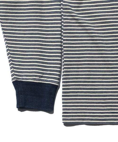 BEAMS PLUS(ビームスプラス)の「Pocket Tee Indigo Stripe(Tシャツ/カットソー・メンズ・オフホワイト/レッド/イエロー/グリーン・X-LARGE/SMALL/XX-LARGE/LARGE/MEDIUM)」の10枚目の写真