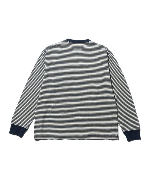 BEAMS PLUS(ビームスプラス)の「Pocket Tee Indigo Stripe(Tシャツ/カットソー・メンズ・オフホワイト/レッド/イエロー/グリーン・X-LARGE/SMALL/XX-LARGE/LARGE/MEDIUM)」の12枚目の写真