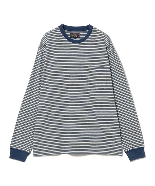 BEAMS PLUS(ビームスプラス)の「Pocket Tee Indigo Stripe(Tシャツ/カットソー・メンズ・オフホワイト/レッド/イエロー/グリーン・X-LARGE/SMALL/XX-LARGE/LARGE/MEDIUM)」の13枚目の写真