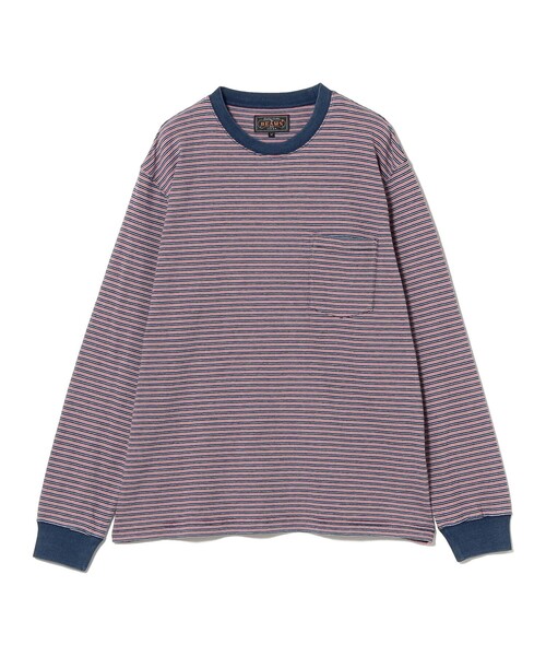 BEAMS PLUS(ビームスプラス)の「Pocket Tee Indigo Stripe(Tシャツ/カットソー・メンズ・オフホワイト/レッド/イエロー/グリーン・X-LARGE/SMALL/XX-LARGE/LARGE/MEDIUM)」の21枚目の写真
