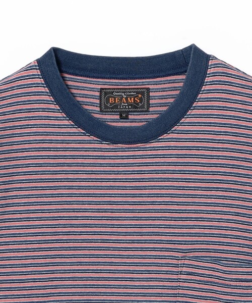 BEAMS PLUS(ビームスプラス)の「Pocket Tee Indigo Stripe(Tシャツ/カットソー・メンズ・オフホワイト/レッド/イエロー/グリーン・X-LARGE/SMALL/XX-LARGE/LARGE/MEDIUM)」の22枚目の写真