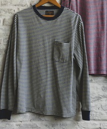 BEAMS PLUS | Pocket Tee Indigo Stripe(Tシャツ/カットソー)