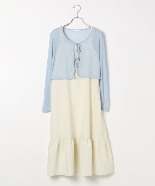 GLOBAL WORK（グローバルワーク）の「2SET＊カーディガンキャミワンピース/AND YUA ANY/499717（ワンピース・キッズ・ホワイト×ブルー/ブラック×ホワイト・SMALL/MEDIUM）」の14枚目の写真