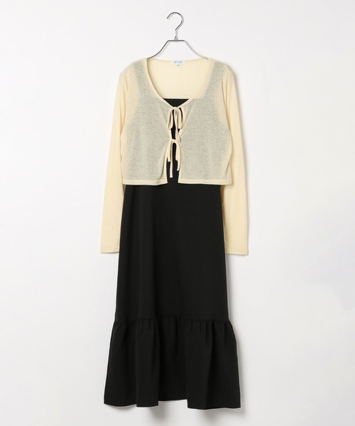 GLOBAL WORK（グローバルワーク）の「2SET＊カーディガンキャミワンピース/AND YUA ANY/499717（ワンピース・キッズ・ホワイト×ブルー/ブラック×ホワイト・SMALL/MEDIUM）」の15枚目の写真