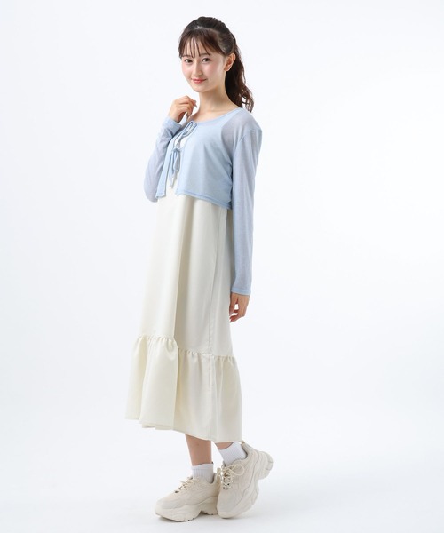 GLOBAL WORK（グローバルワーク）の「2SET＊カーディガンキャミワンピース/AND YUA ANY/499717（ワンピース・キッズ・ホワイト×ブルー/ブラック×ホワイト・SMALL/MEDIUM）」の19枚目の写真