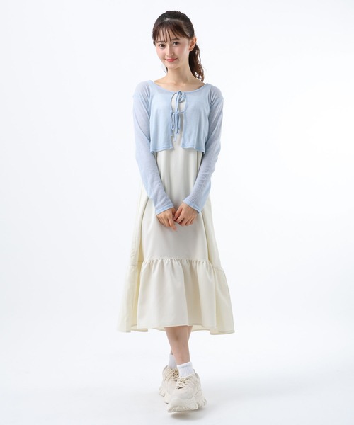 GLOBAL WORK（グローバルワーク）の「2SET＊カーディガンキャミワンピース/AND YUA ANY/499717（ワンピース・キッズ・ホワイト×ブルー/ブラック×ホワイト・SMALL/MEDIUM）」の20枚目の写真