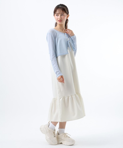 GLOBAL WORK（グローバルワーク）の「2SET＊カーディガンキャミワンピース/AND YUA ANY/499717（ワンピース・キッズ・ホワイト×ブルー/ブラック×ホワイト・SMALL/MEDIUM）」の21枚目の写真