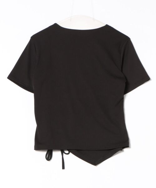 WEGO（ウィゴー）の「WEGO/シャーリングスクエアネック半袖トップス（Tシャツ/カットソー・レディース・ホワイト/ブラック/ブラウン・MEDIUM/LARGE）」の7枚目の写真
