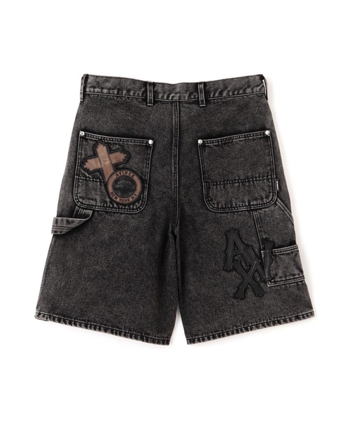 AVIREX LEATHER PATCH DENIM SHORTSありんこ AVIREX LEATHER PATCH DENIM SHORTSありんこ LEATHER PATCH DENIM
