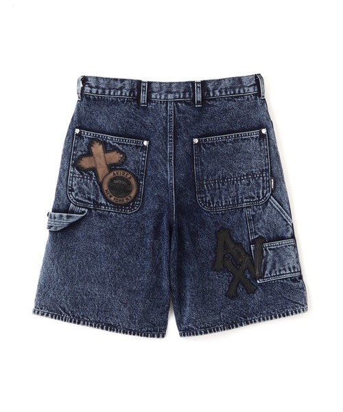 LEATHER PATCH DENIM SHORTS / レザーパッチ デニム ショートパンツ
