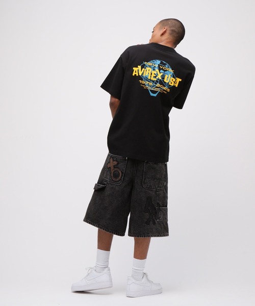 LEATHER PATCH DENIM SHORTS / レザーパッチ デニム ショートパンツ