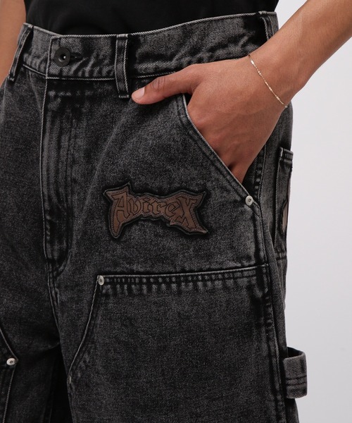 LEATHER PATCH DENIM SHORTS / レザーパッチ デニム ショートパンツ