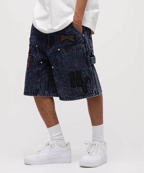 AVIREX（アヴィレックス）の「LEATHER PATCH DENIM SHORTS / レザーパッチ デニム ショートパンツ / AVIREX / アヴィレックス（デニムパンツ・メンズ・インディゴブルー/ブラック・XX-LARGE/X-LARGE/LARGE/MEDIUM）」の16枚目の写真