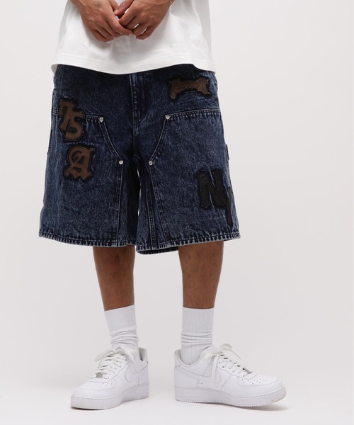 AVIREX LEATHER PATCH DENIM SHORTSありんこ LEATHER PATCH DENIM SHORTS | AVIREX（アヴィレックス） ｜【公式