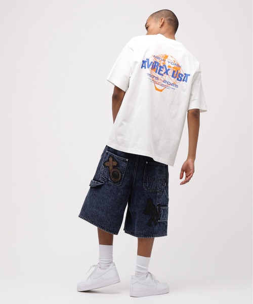 AVIREX（アヴィレックス）の「LEATHER PATCH DENIM SHORTS / レザーパッチ デニム ショートパンツ / AVIREX / アヴィレックス（デニムパンツ・メンズ・インディゴブルー/ブラック・XX-LARGE/X-LARGE/LARGE/MEDIUM）」の8枚目の写真