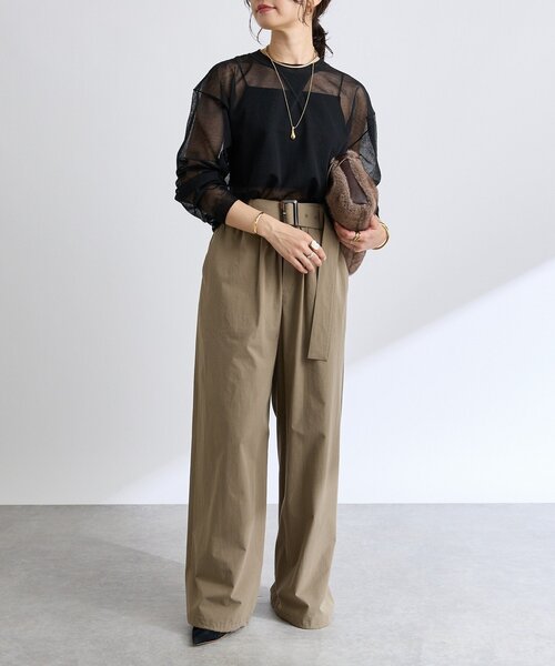 RIVE DROITE(リヴドロワ)の「【こなれ感抜群◎】オーバーショルダーシアーニット(ニット/セーター・レディース・ブラック/グレー/バーガンディー・FREE)」の4枚目の写真