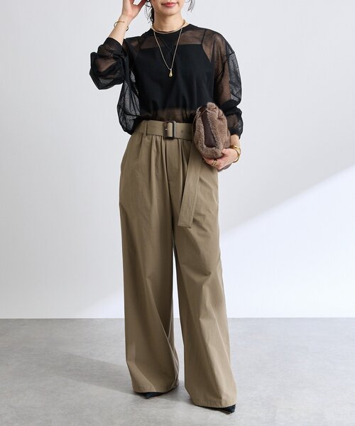 RIVE DROITE(リヴドロワ)の「【こなれ感抜群◎】オーバーショルダーシアーニット(ニット/セーター・レディース・ブラック/グレー/バーガンディー・FREE)」の5枚目の写真