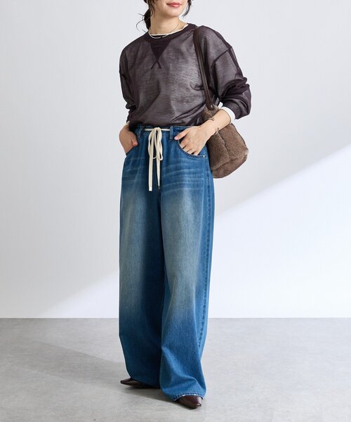 RIVE DROITE(リヴドロワ)の「【こなれ感抜群◎】オーバーショルダーシアーニット(ニット/セーター・レディース・ブラック/グレー/バーガンディー・FREE)」の15枚目の写真