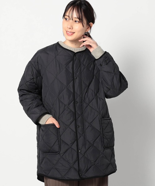 NANGA（ナンガ）の「NANGA×GrandPARK/ナンガ×グランドパーク別注 ノーカラーキルティングブルゾン（ダウンジャケット/コート・レディース・ベージュ/ブラック・LARGE/MEDIUM）」の5枚目の写真