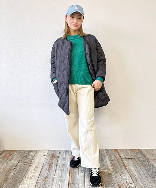 NANGA（ナンガ）の「NANGA×GrandPARK/ナンガ×グランドパーク別注 ノーカラーキルティングブルゾン（ダウンジャケット/コート・レディース・ベージュ/ブラック・LARGE/MEDIUM）」の19枚目の写真