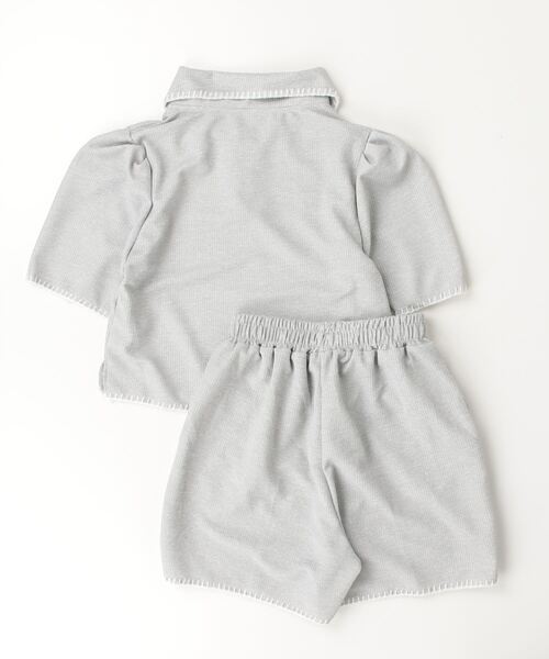 gossip!ロサンゼルス(ゴシップロサンゼルス)の「テーラーハットトップス×ショットパンツ セットアップ(セットアップ・レディース・グレー・S/M)」の2枚目の写真