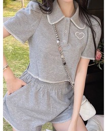 テーラーハットトップス×ショットパンツ セットアップ
